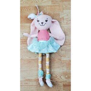 Sunny Days Knit Rabbit 14" Plush Pink Stuffed Animal Toy